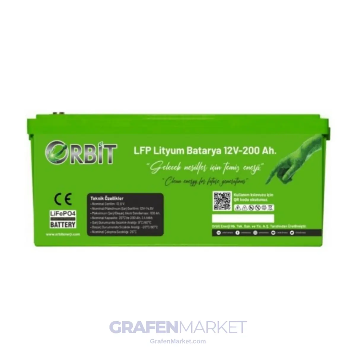 ORBİT 12 V 200 Ah LiFePO4 Akü-Marin Tip-VP