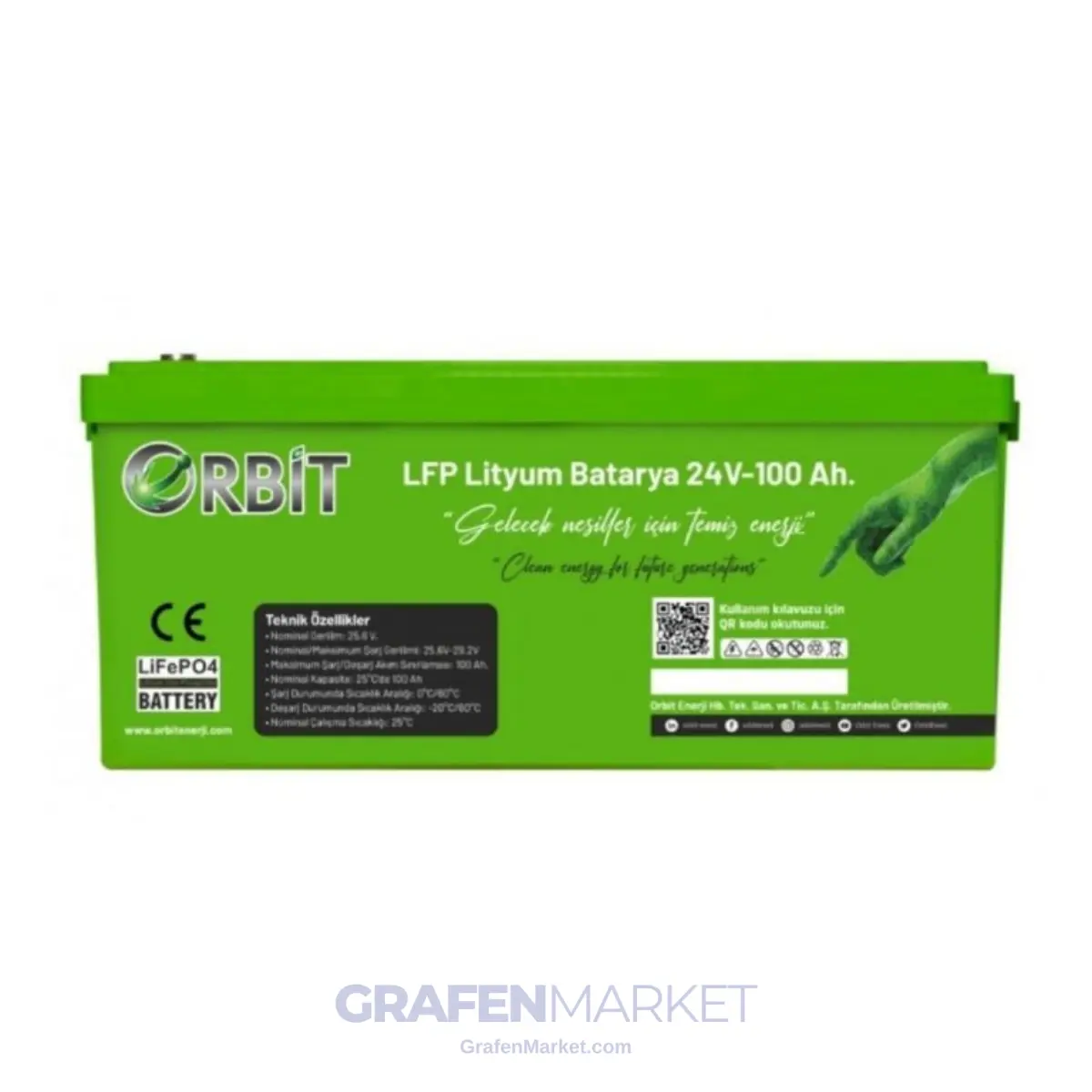 ORBİT 24 V 100 Ah LiFePO4 Akü-Marin Tip-VP