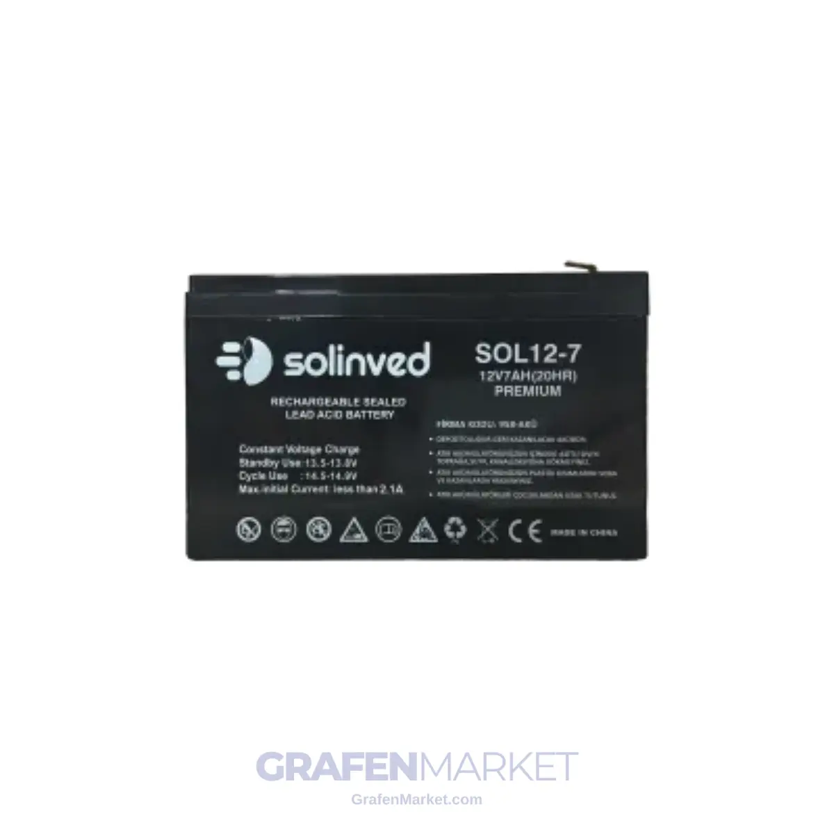 SOLİNVED 12V 7 AH Ups Ve Alarm Aküsü (Premium)