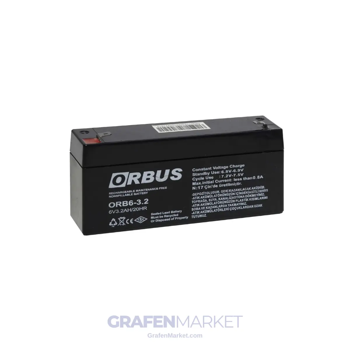Orbus 6V 3,2Ah Kuru Batarya