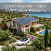 Grafen Market 12 kW Trifaze 5 kWh Lityum Depolama Hibrit Paket Sistem