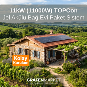 11 kW (11000W) TOPCon Bağ Evi Hazır Solar Sistem - Jel Akülü | Kolay Kurulum