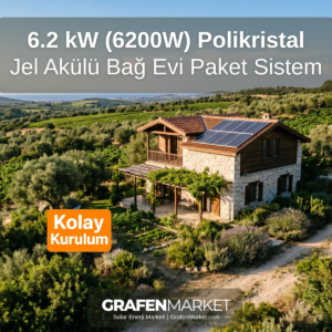 6,2 kW (6200W) Bağ Evi Hazır Solar Sistem - Jel Akülü | Kolay Kurulum